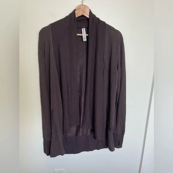 Athleta NWOT Paranayama Restore Wrap Knit Cardigan Brown - Picture 4 of 8